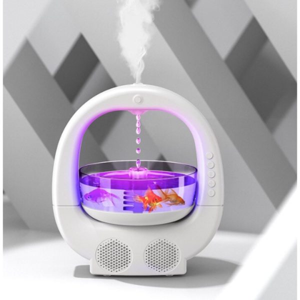 Umidificator antigravitatie cu difuzor bluetooth si efect vizual picaturi cu rezervor si Iluminare LED