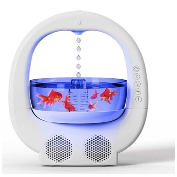 Umidificator antigravitatie cu difuzor bluetooth si efect vizual picaturi cu rezervor si Iluminare LED