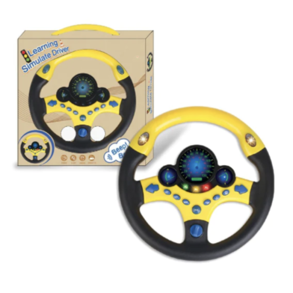 Volan interactiv de jucarie, rotativ 360 grade,cu lumini si sunete