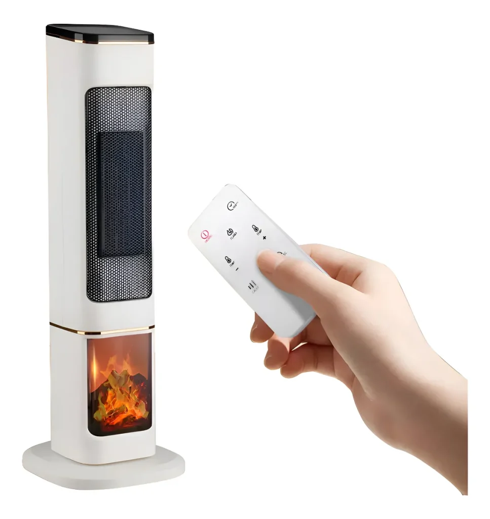 Semineu Electric, 2250W, cu Efect de Flacara, 2 trepte, Incalzire Ceramica PTC cu Termostat si Telecomanda, Dispay LED - go4store.ro