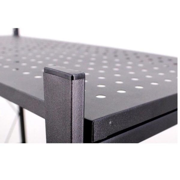 Raft depozitare, metalic, pliabil, pe roti, 5 polite, negru, 50 kg, 72x34x163 cm