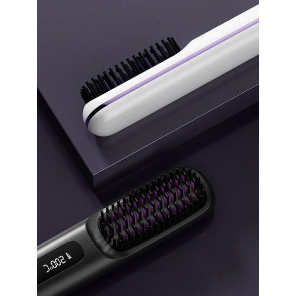 Perie electrica pentru par, portabila, roz, incarcare USB