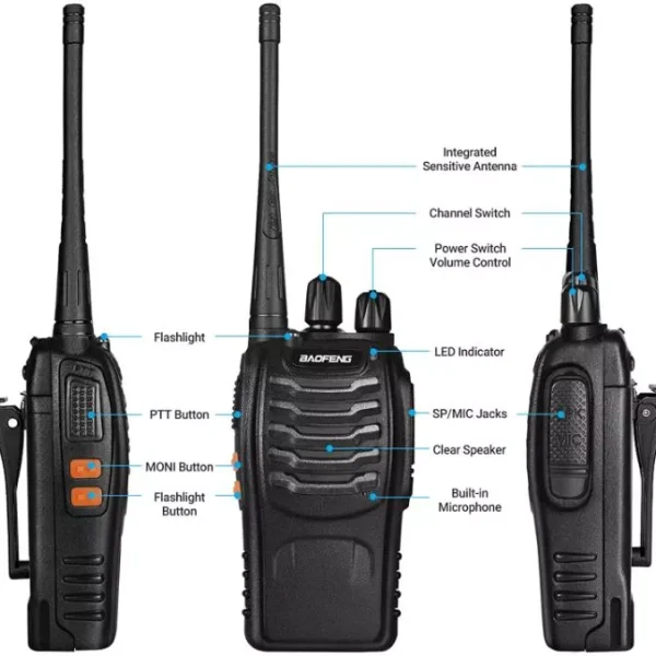 Set 2x Statie Radio Portabila Emisie Receptie, Walkie Talkie