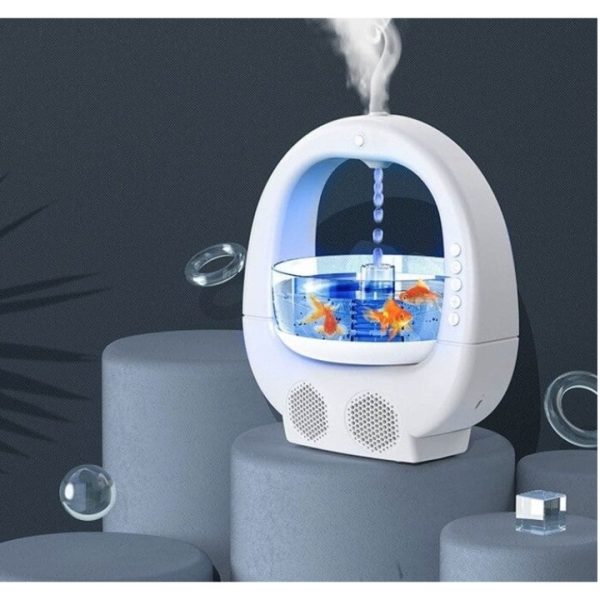 Umidificator antigravitatie cu difuzor bluetooth si efect vizual picaturi cu rezervor si Iluminare LED